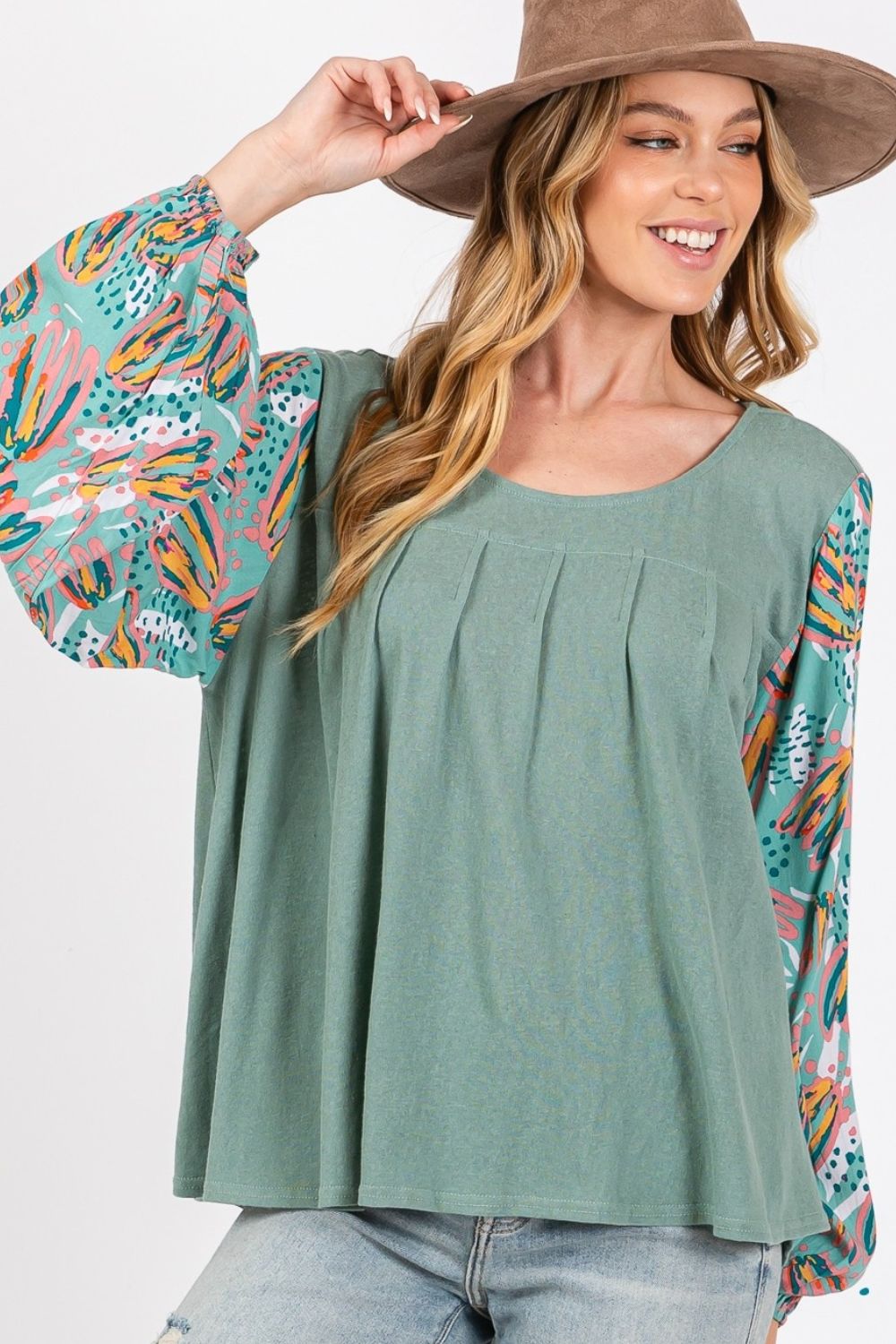 Luisa Bubble Sleeve Top