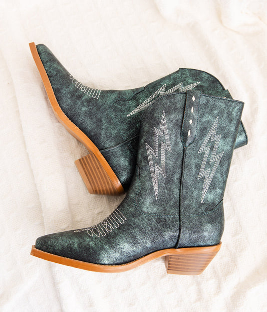 Bowie Metallic Boots | Teal