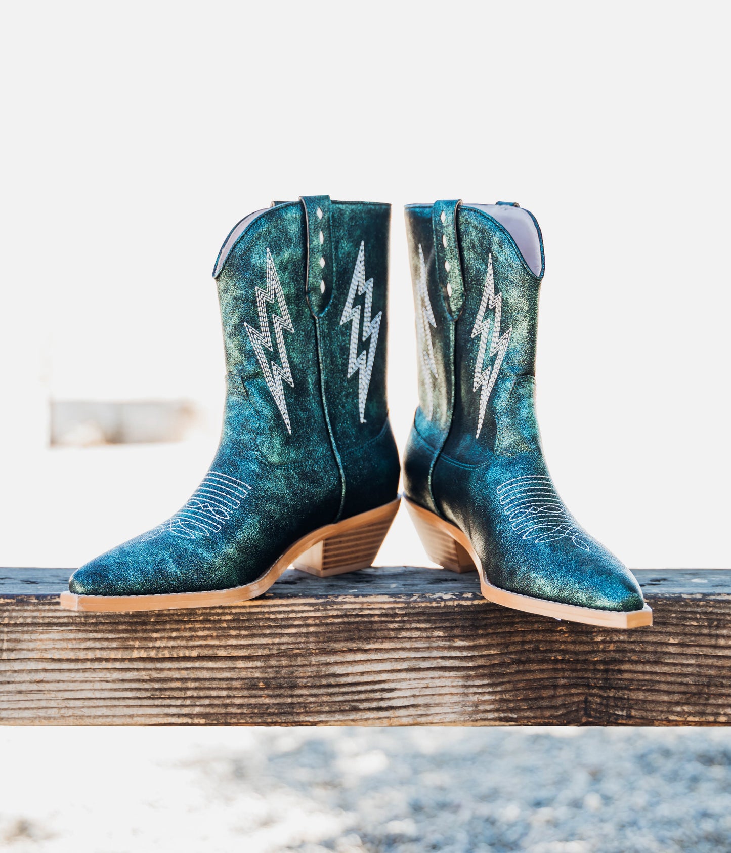 Bowie Metallic Boots | Teal