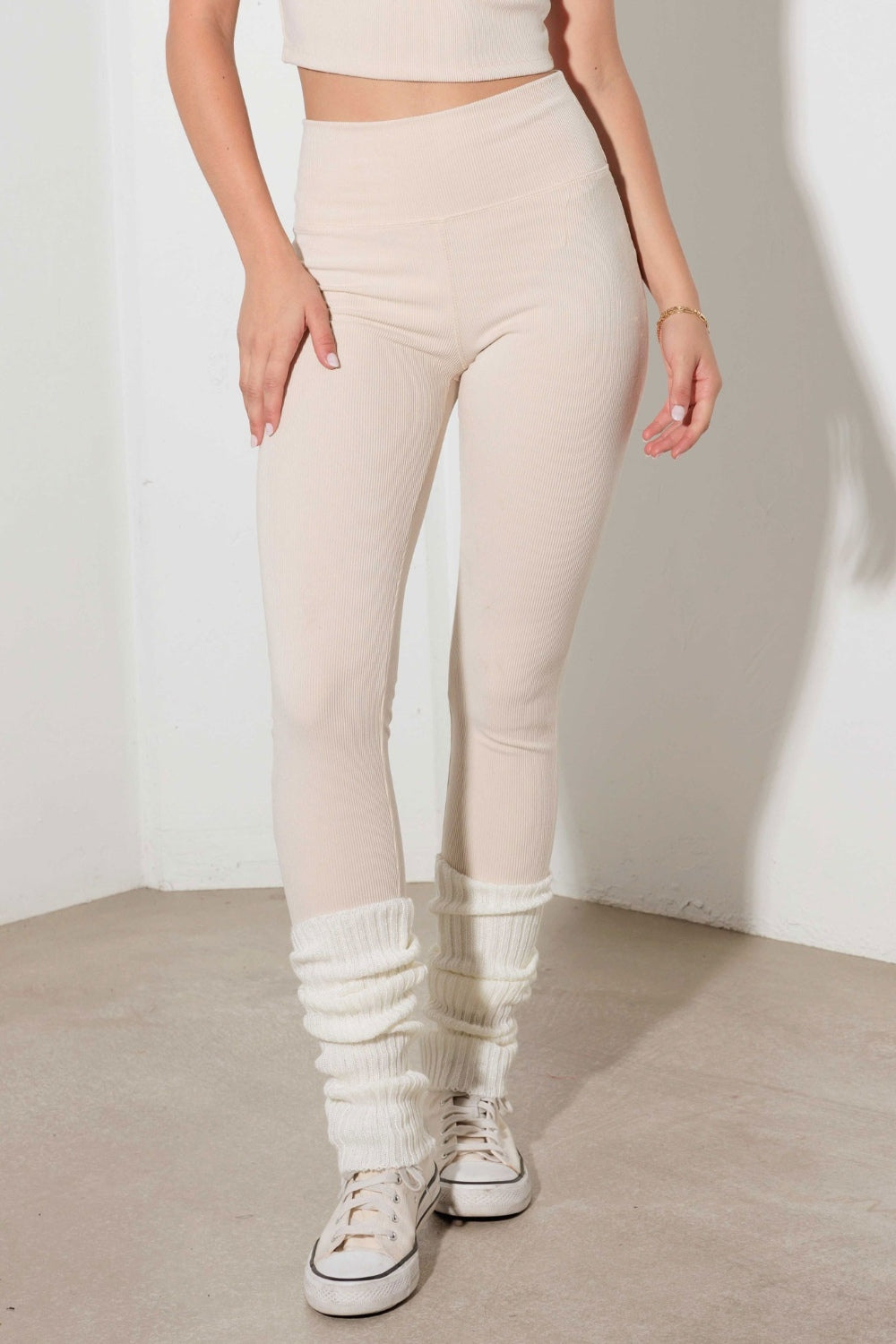 Mazie Ribbed Crop Cami & High Waist Leggings Set