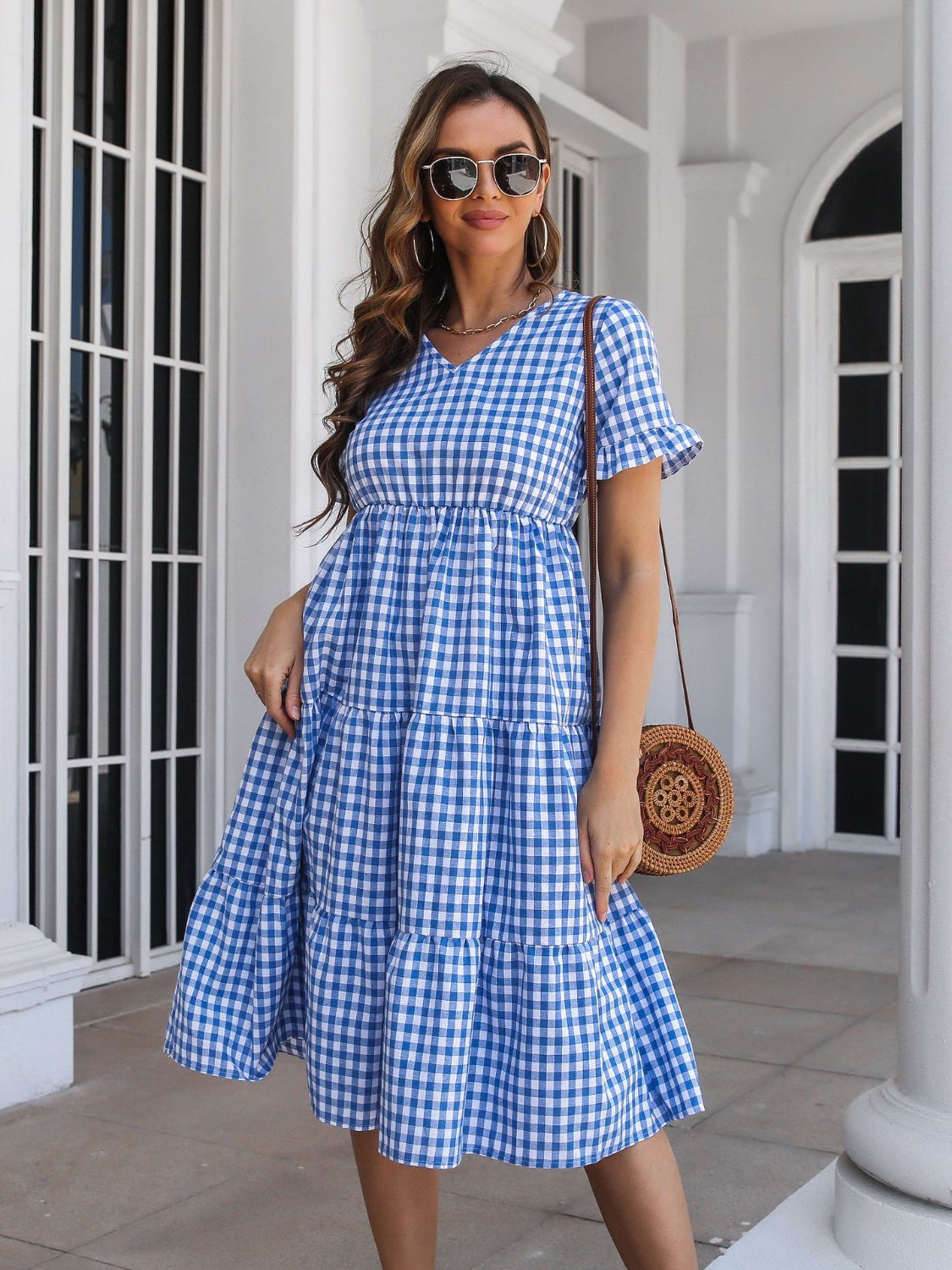 Kailani Plaid Midi Dress