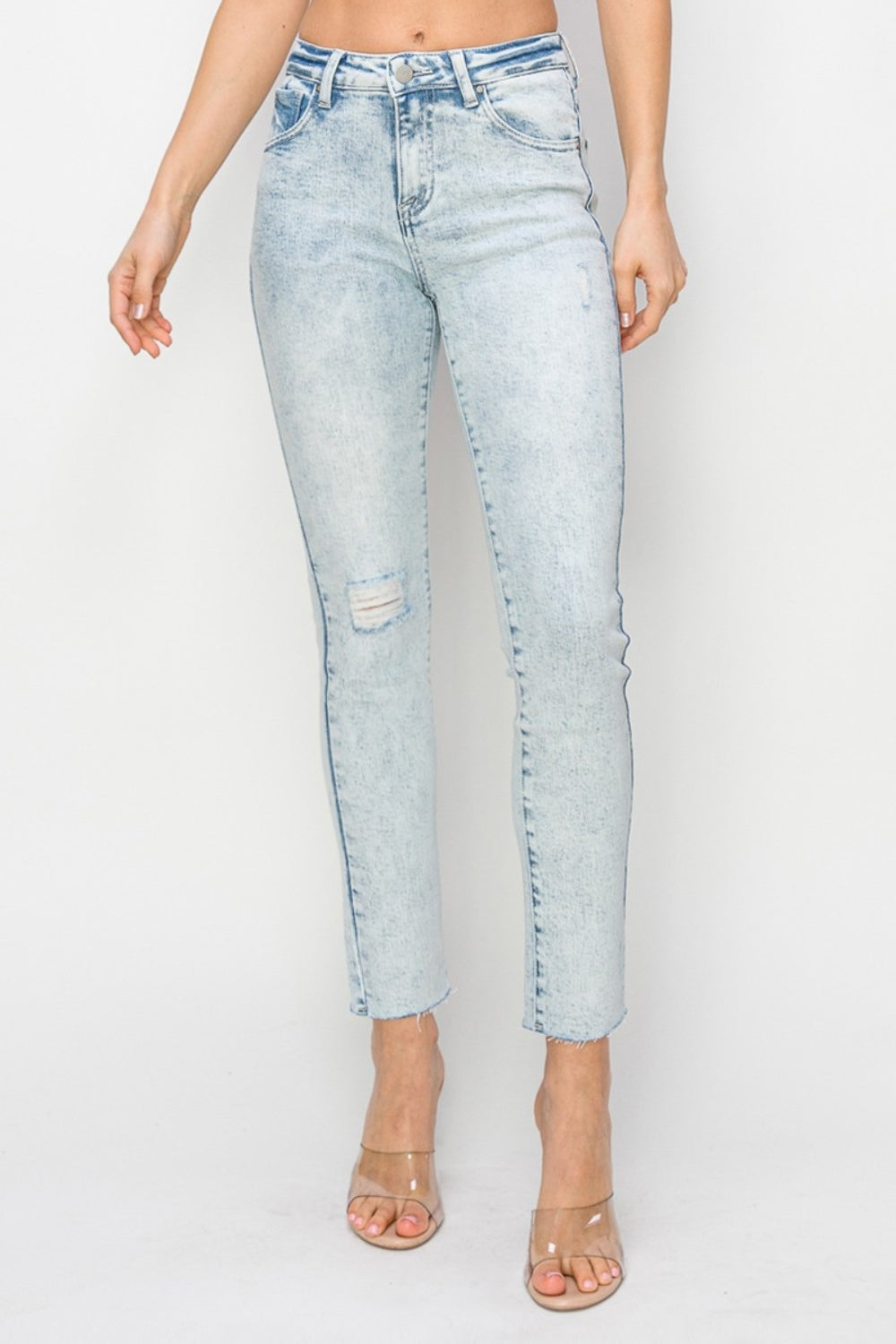 Logan High-Rise Distressed Skinny Jeans | Risen