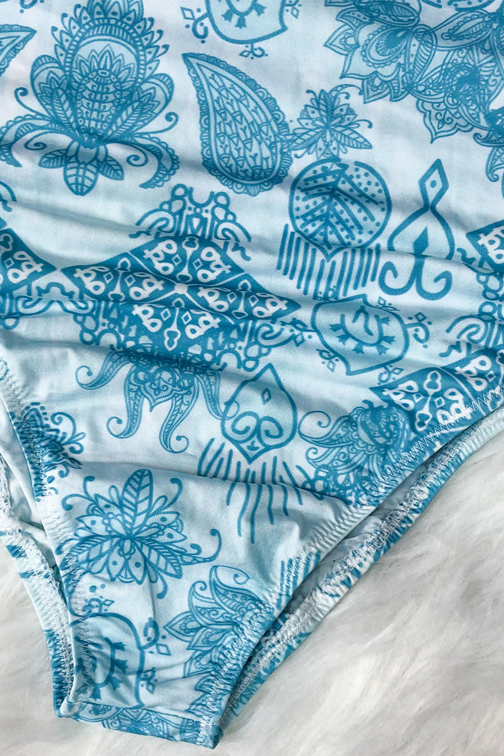 Aqua Imprints Long Sleeve One-Piece Swimsuit