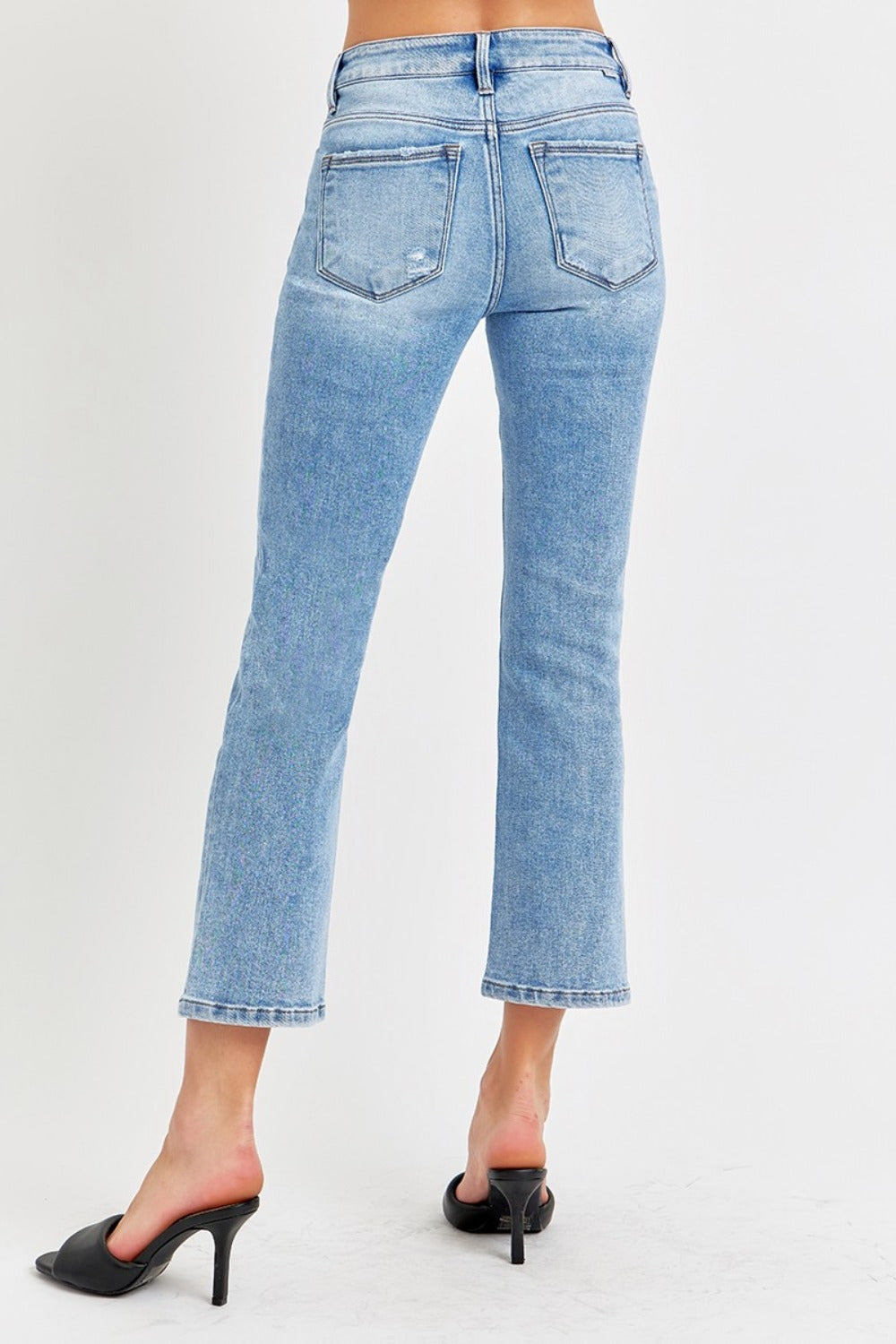 Gabriella Low-Rise Cropped Slim Straight Jeans | Risen