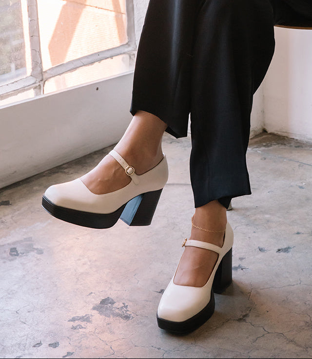 Matilda Platform Heels | Bone