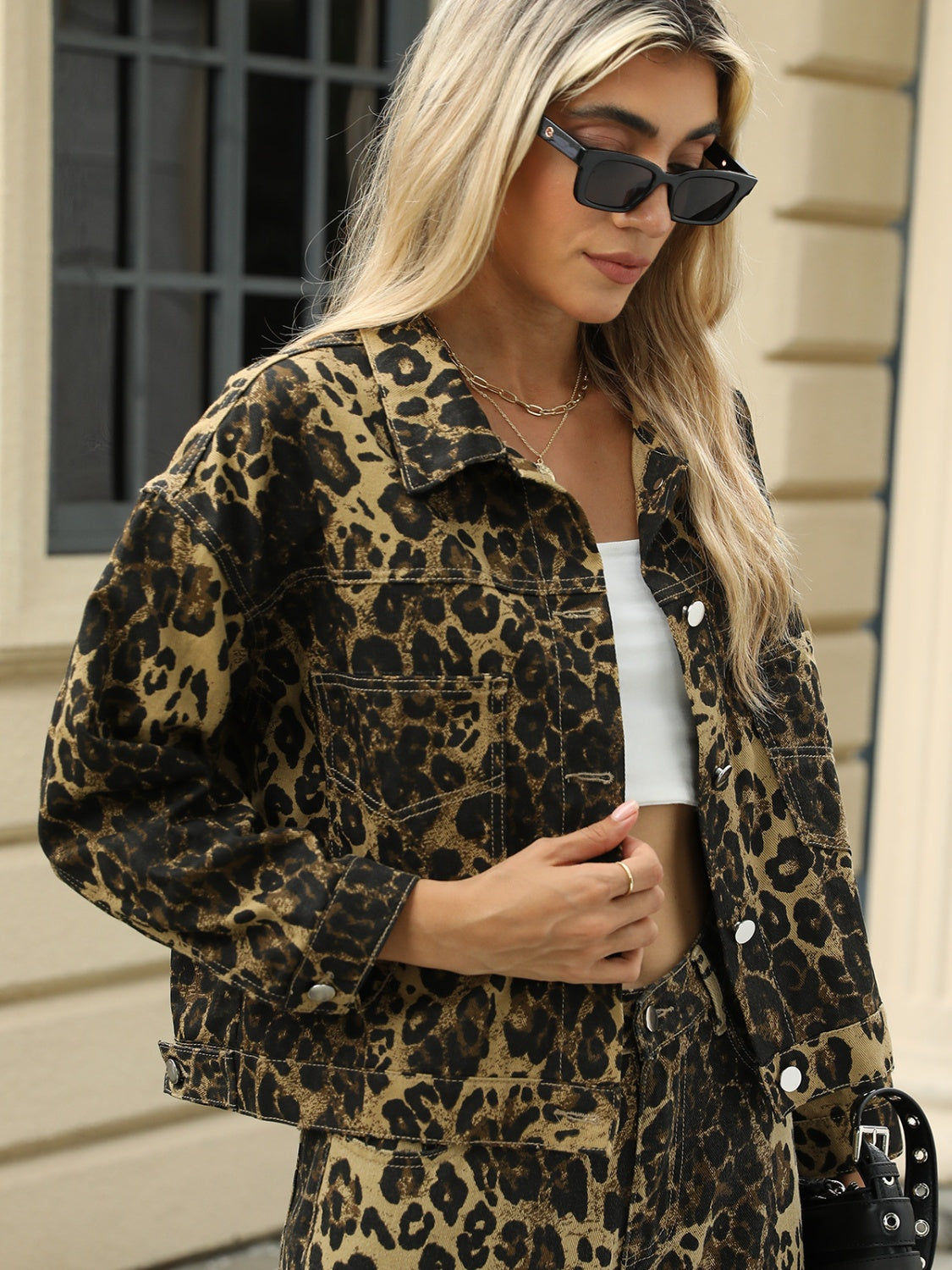 Leopard Denim Jacket