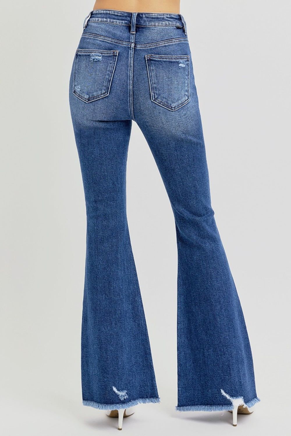 Eleanora High-Rise Distressed Flare Jeans | Risen