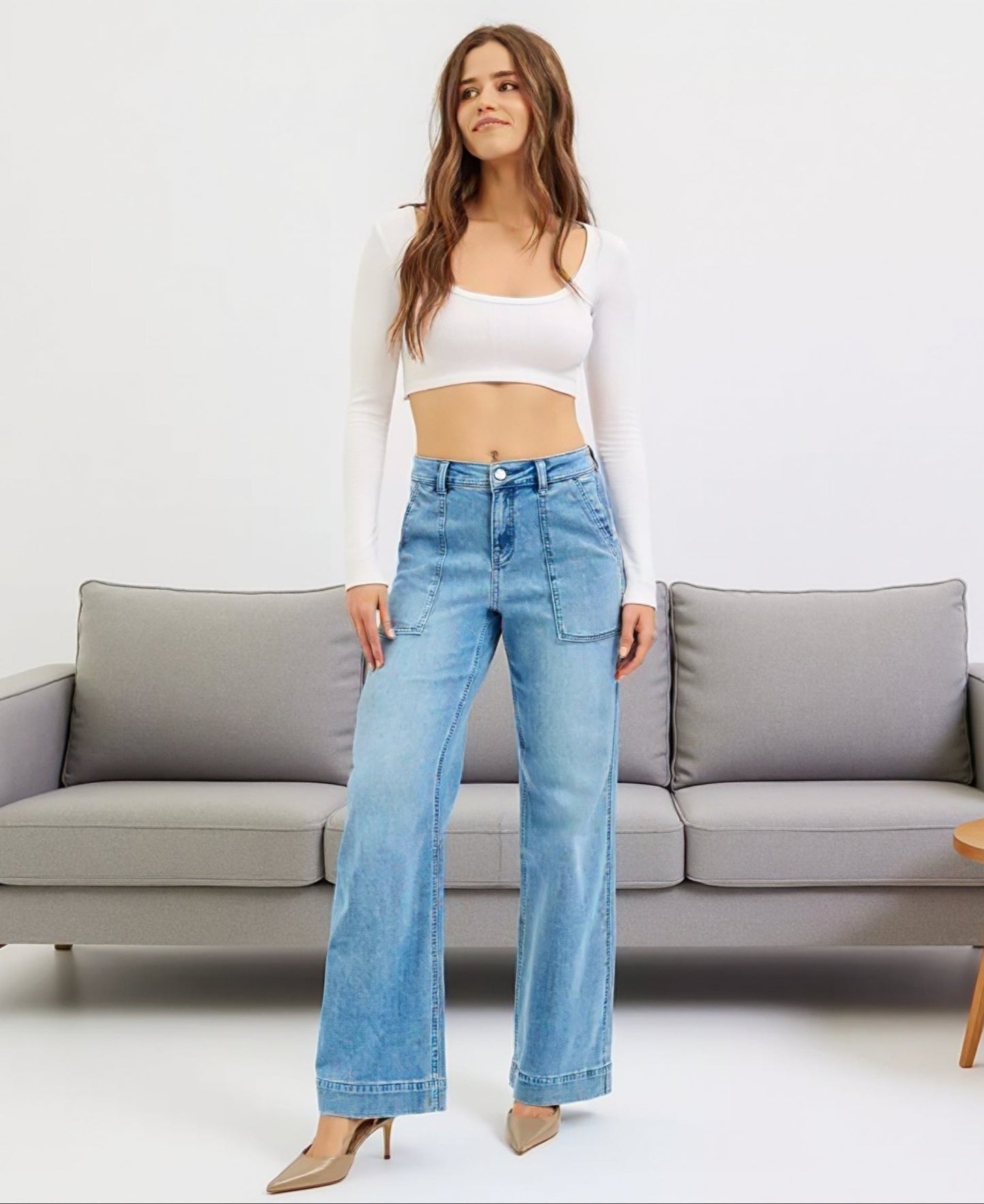 Leyla High-Rise Straight Leg Jeans | Risen