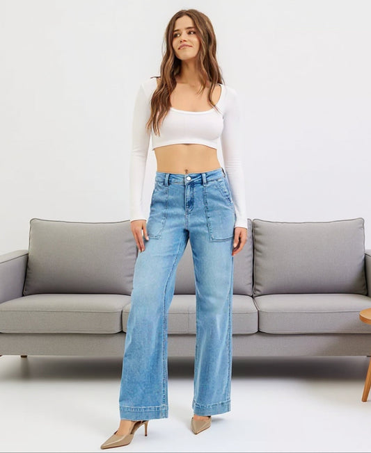 Leyla High-Rise Straight Leg Jeans | Risen