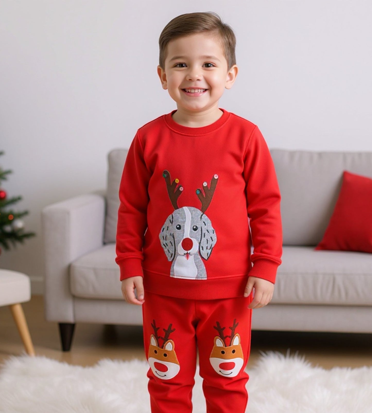 Christmas Dog & Reindeer Outfit Set | Kid's