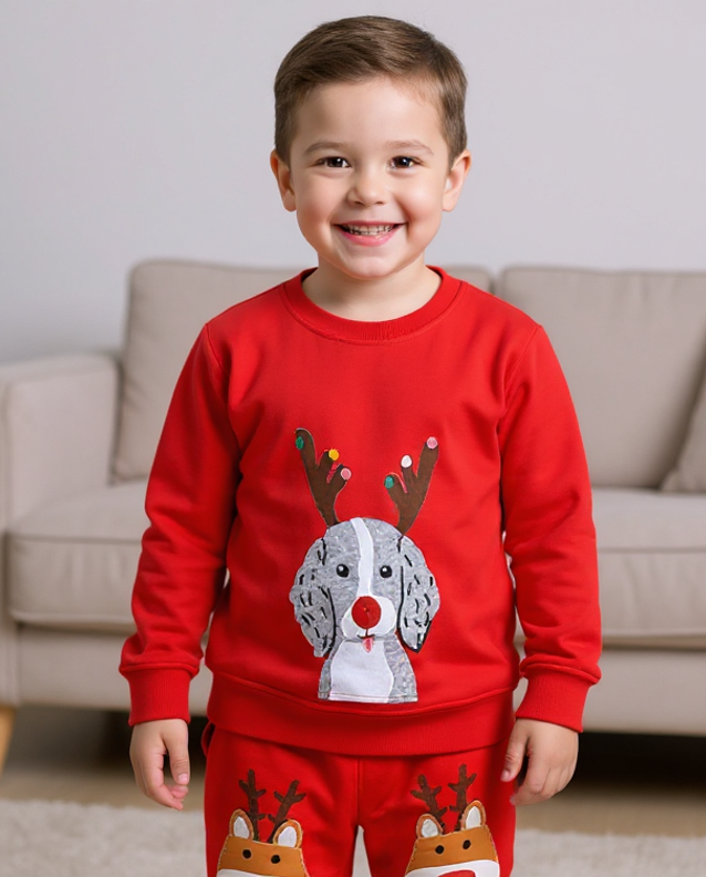 Christmas Dog & Reindeer Outfit Set | Kid's