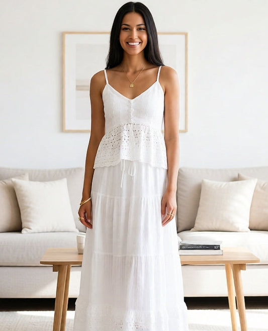 Keira Eyelet Cami & Skirt Set