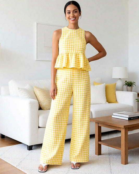 Avianna Gingham Top & Pants Set | Multiple Colors
