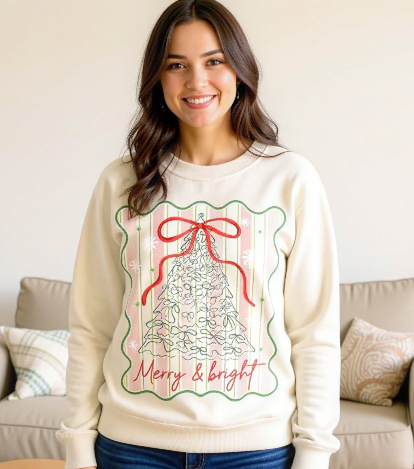 Merry & Bright Tree Graphic Tee or Sweatshirt