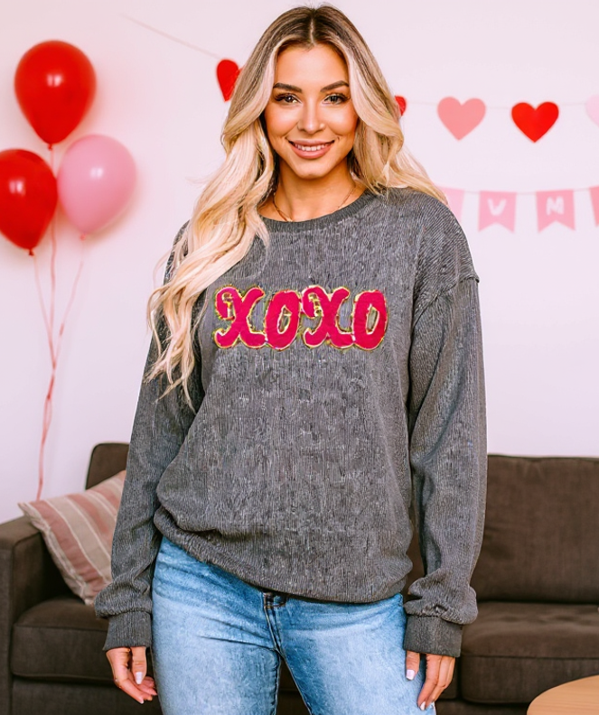 XOXO Sequin Sweatshirt
