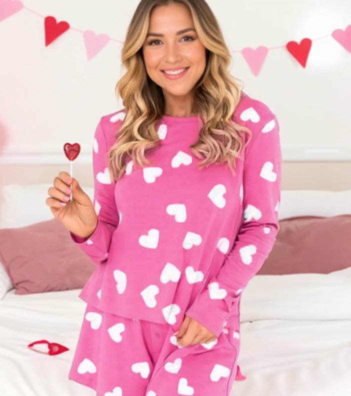 Milena Heart Top & Shorts Set