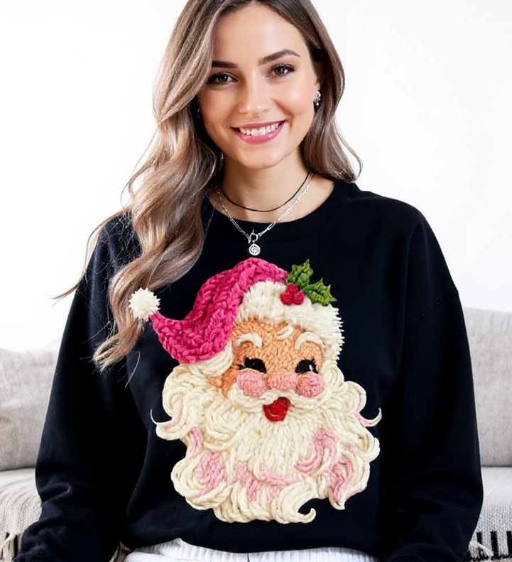 Santa in Stitches Graphic Tee or Sweatshirt