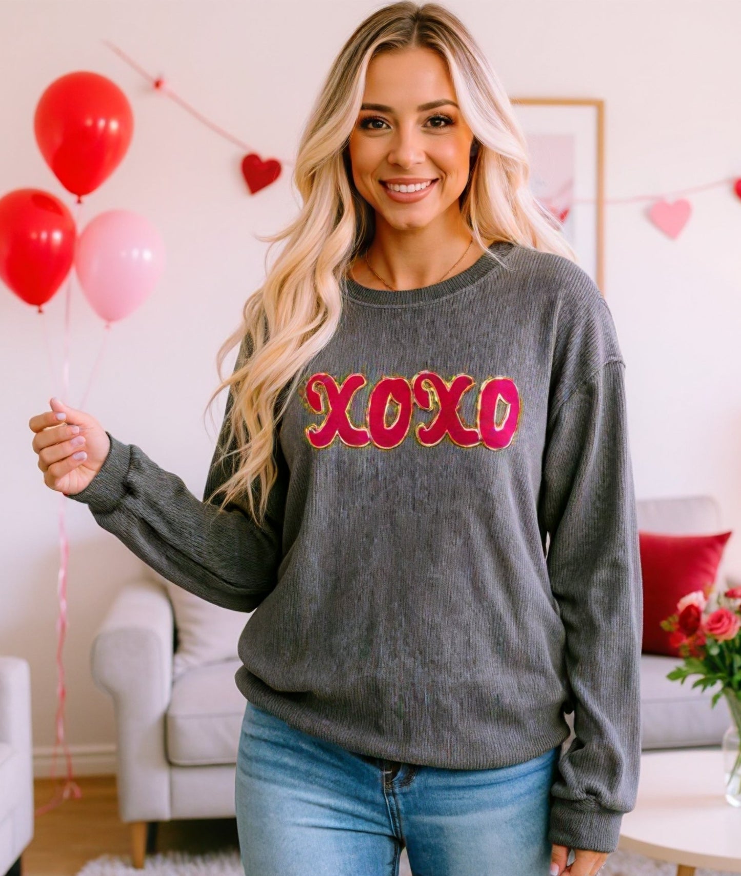 XOXO Sequin Sweatshirt