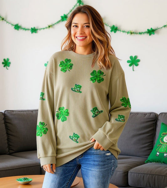 Lucky Clover Sequin Sweatshirt