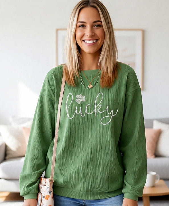 Lucky Rhinestone Sweatshirt