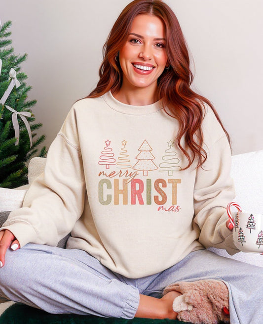 Merry CHRIST-mas Trees Graphic Tee or Sweatshirt