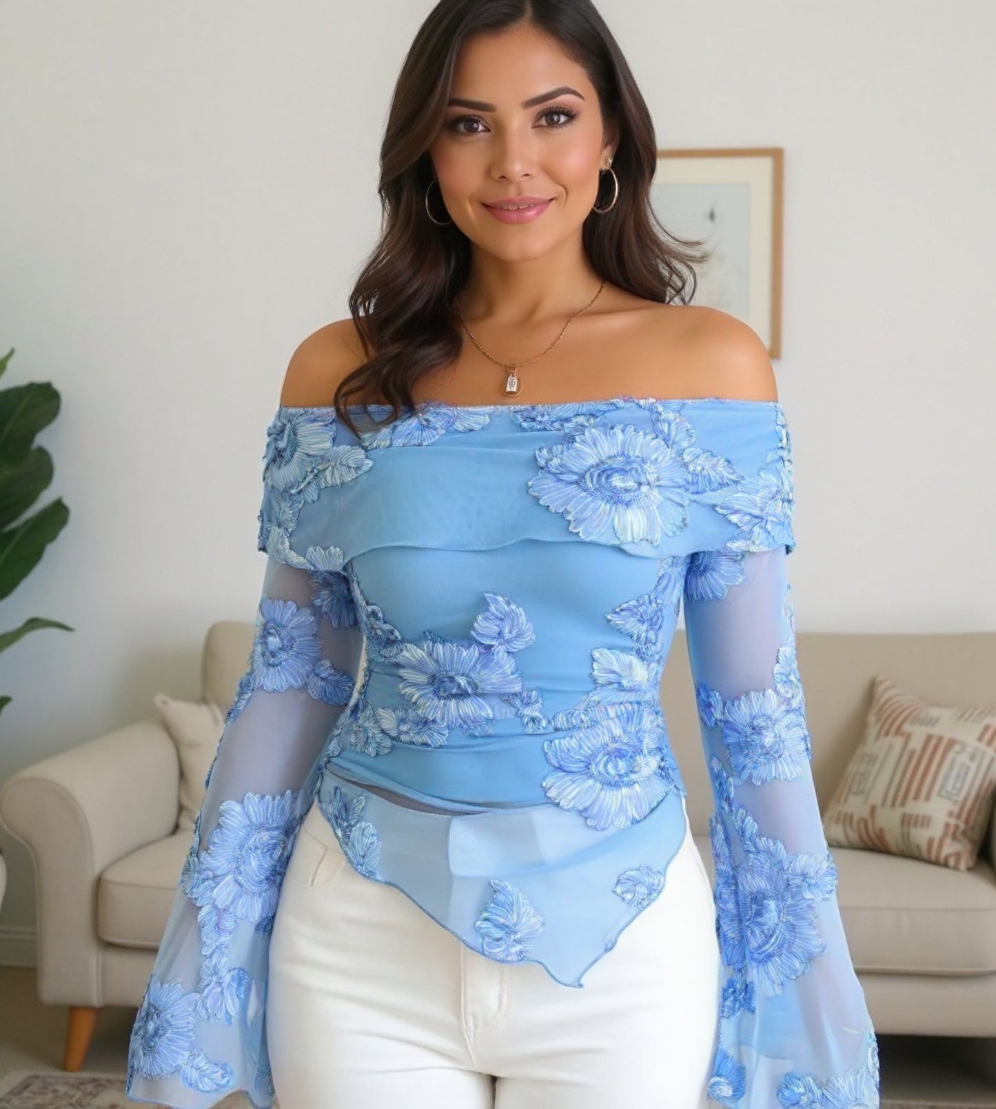 Amoura Floral Off-Shoulder Blouse