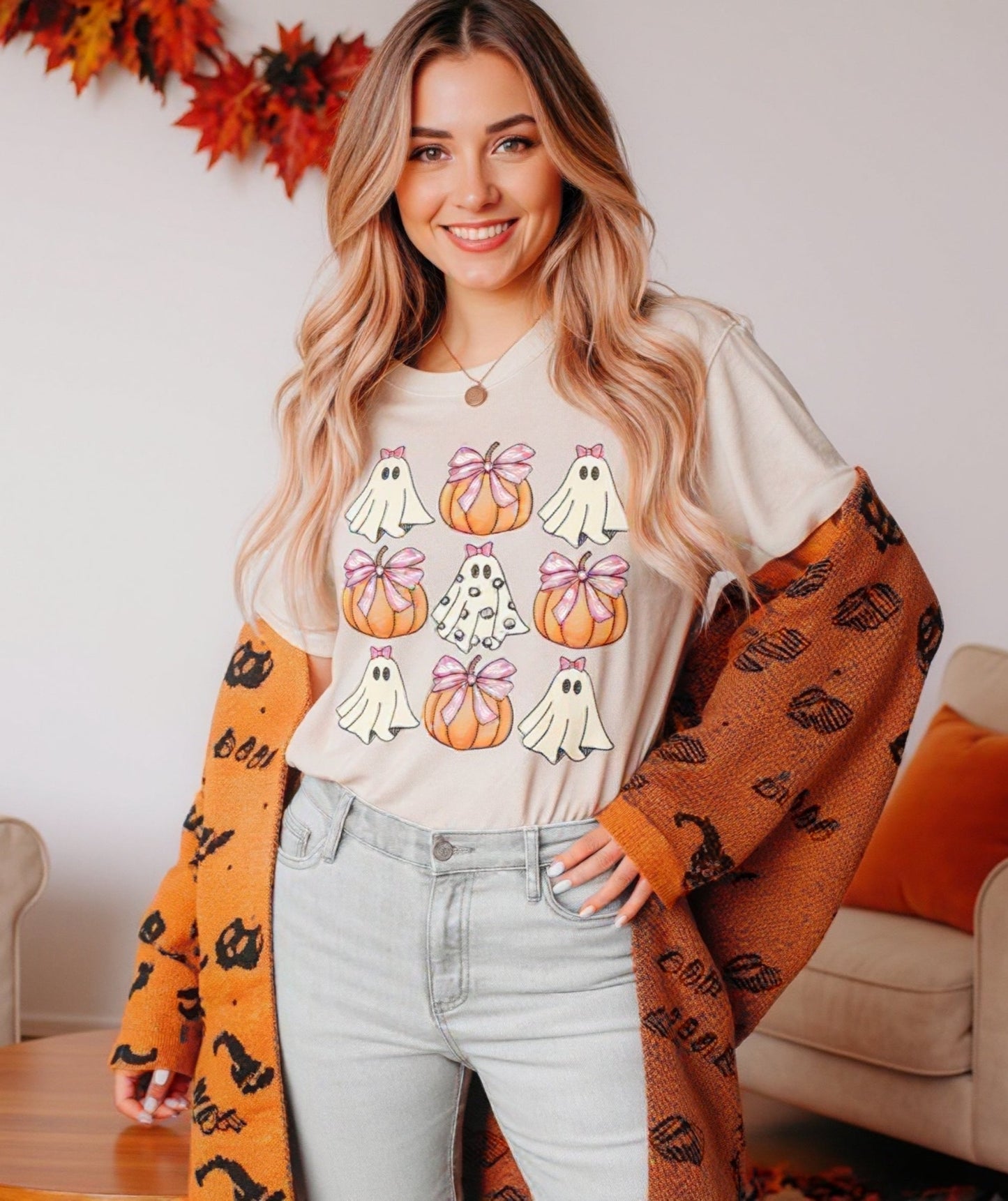 Halloween Bowknot Graphic Tee