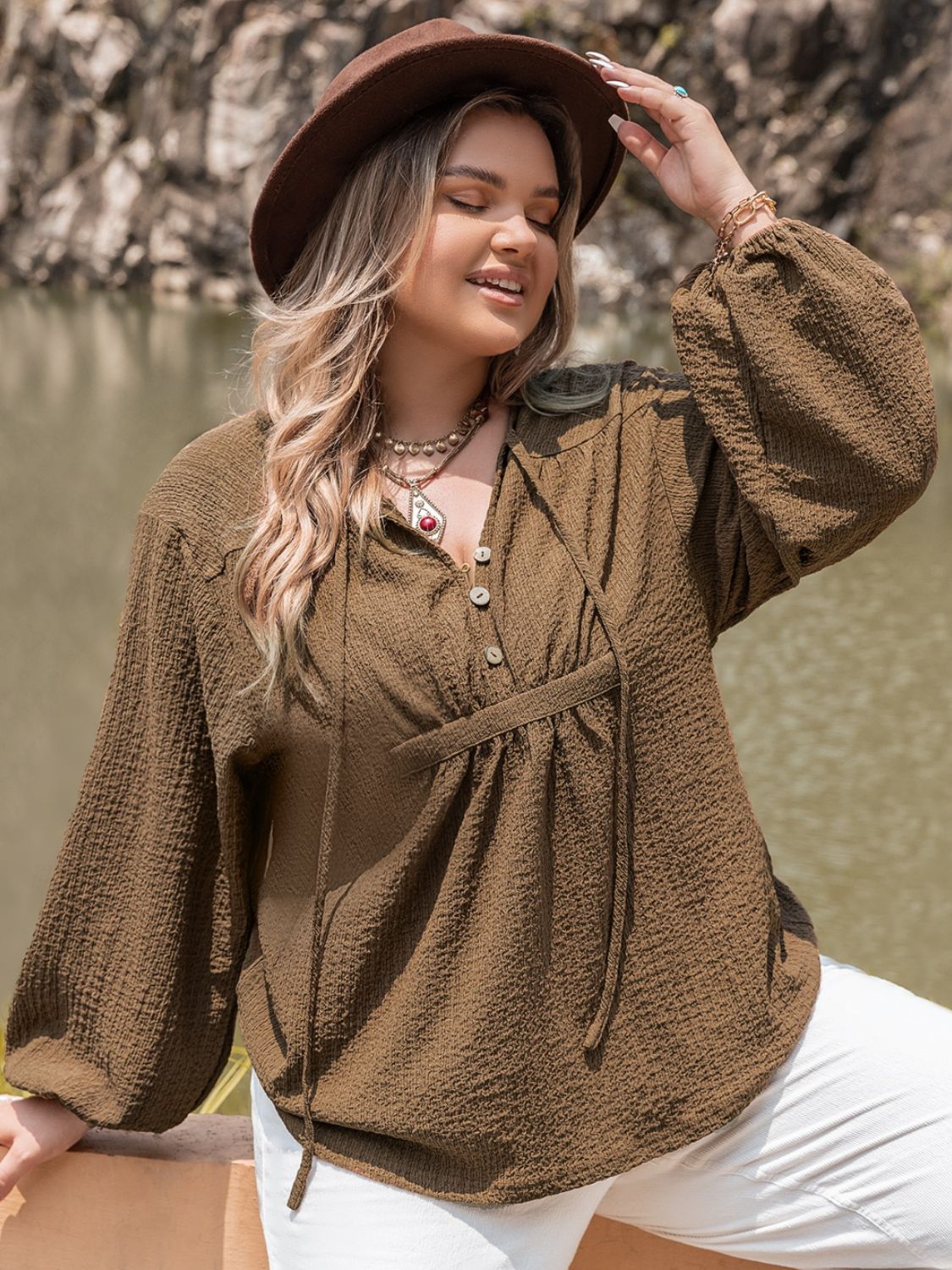 Audrey Long Sleeve Blouse | Curvy