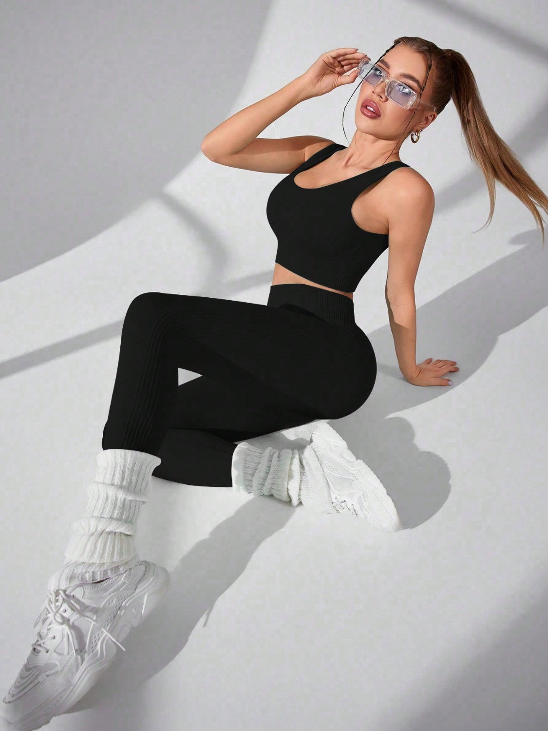 August Scoop Neck Top & Pants Active Set | Multiple Colors