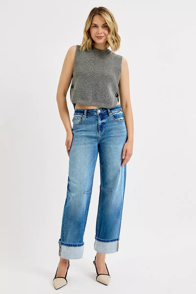 Yara Slouchy Cropped Barrel Jeans | Risen