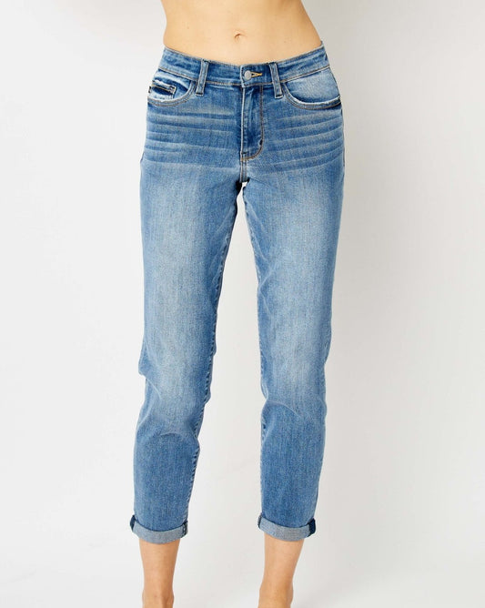 Alec Cuffed Hem Slim Jeans | Judy Blue