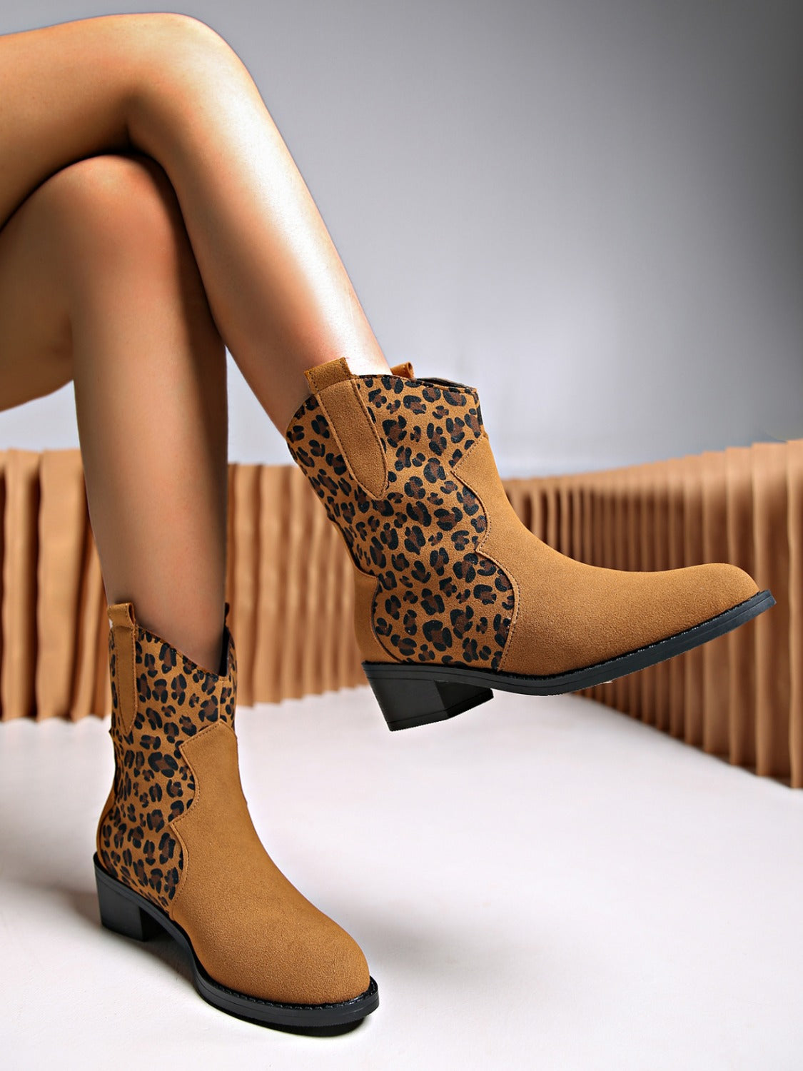 Zendaya Leopard Suede Boots