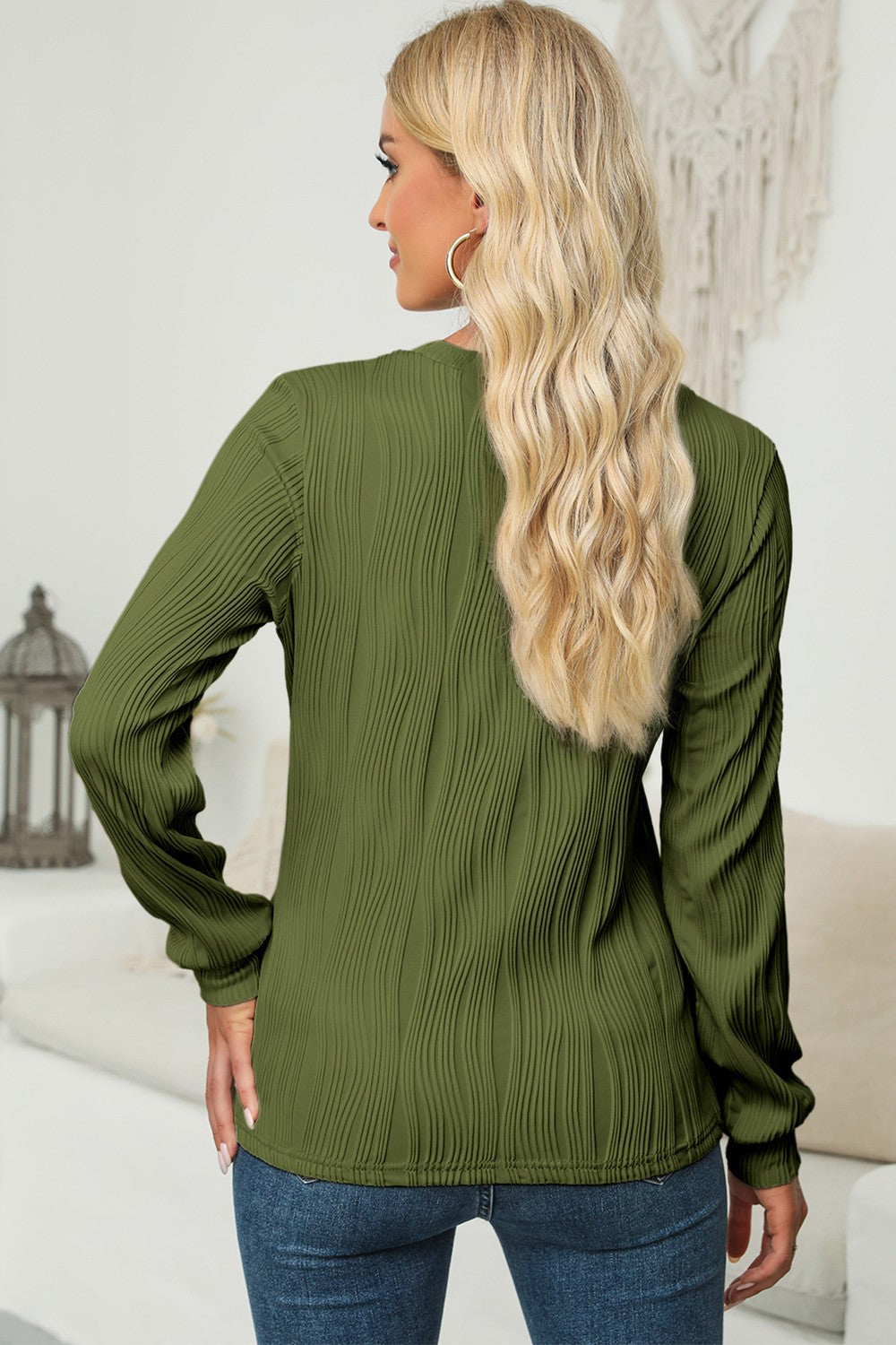 Lylah Textured Long Sleeve Blouse | Multiple Colors