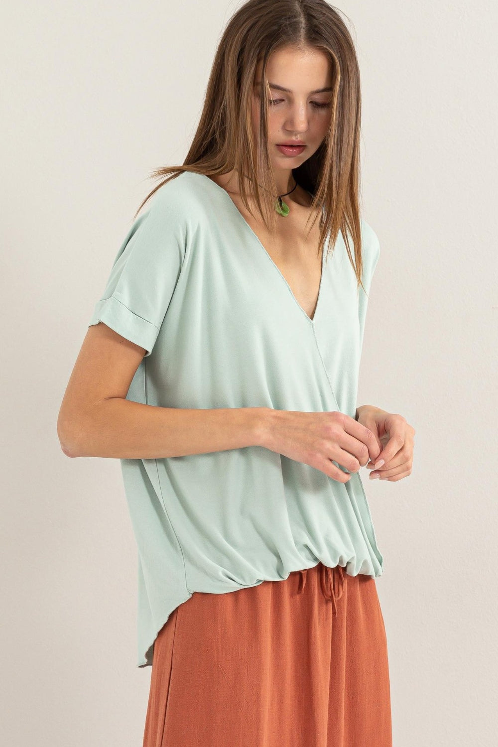 Mint to Be Surplice Top