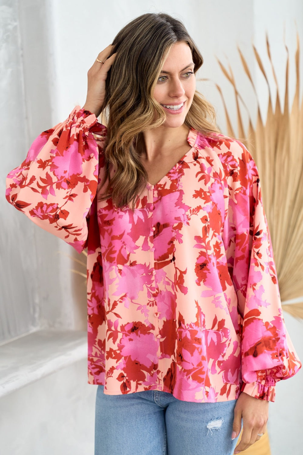 Lucy Ruffle Floral Blouse