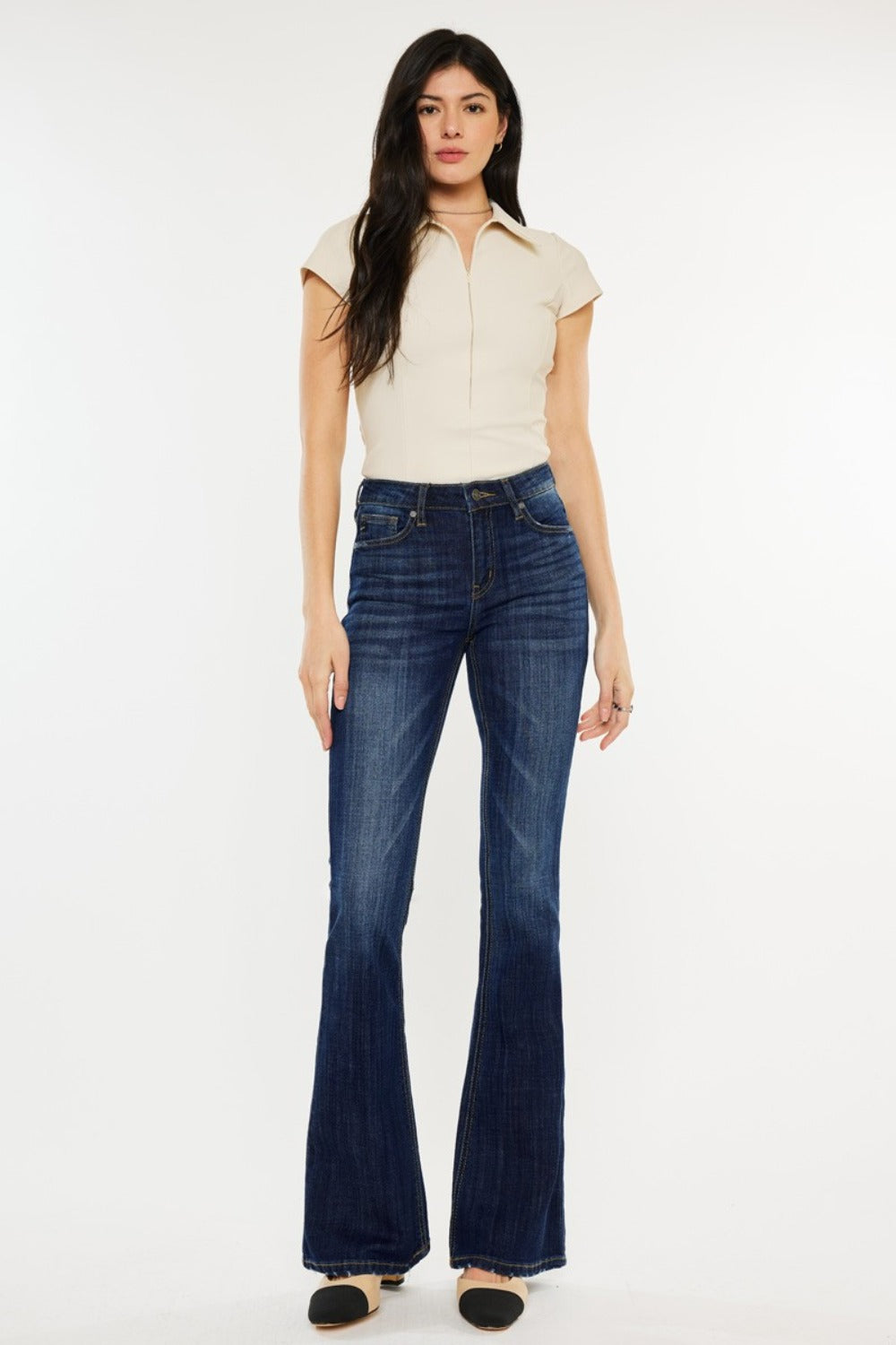 Ruthie Mid-Rise Slim Flare Jeans | Kancan