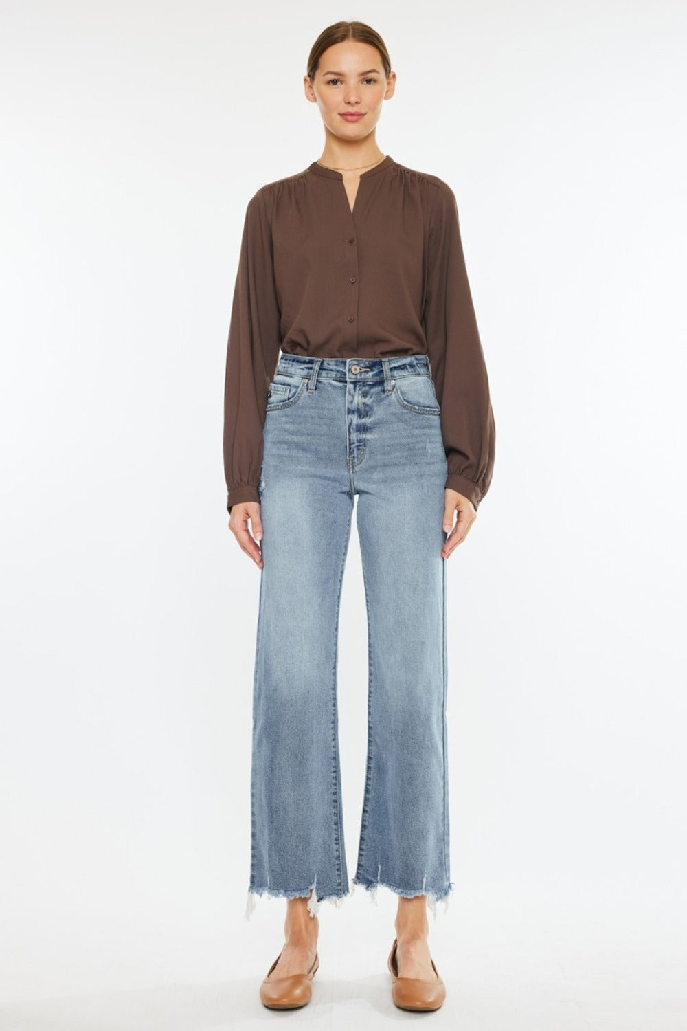 Emerson High-Rise Slim Wide Leg Jeans | Kancan