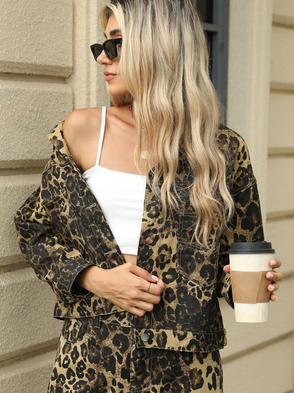 Leopard Denim Jacket