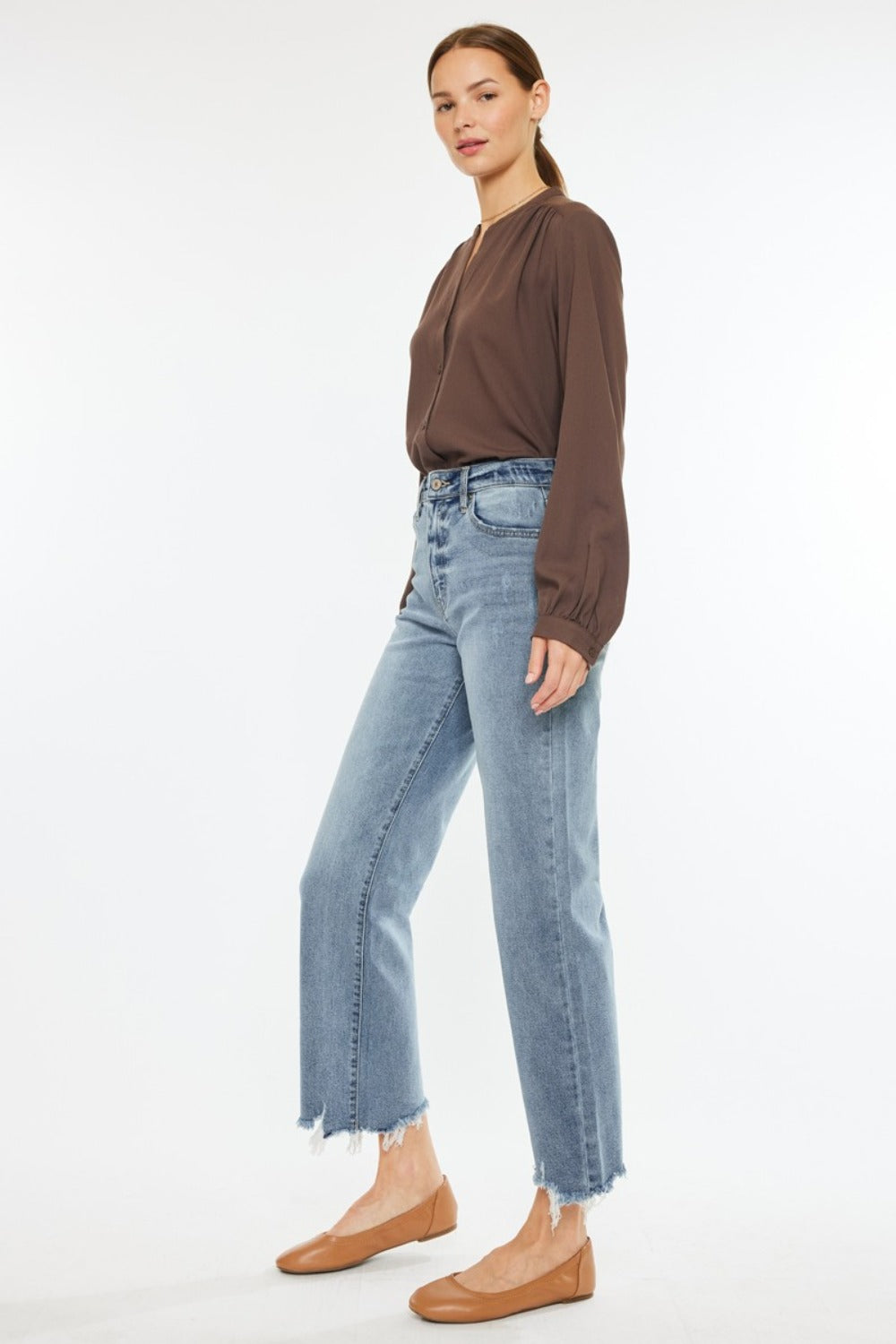 Emerson High-Rise Slim Wide Leg Jeans | Kancan