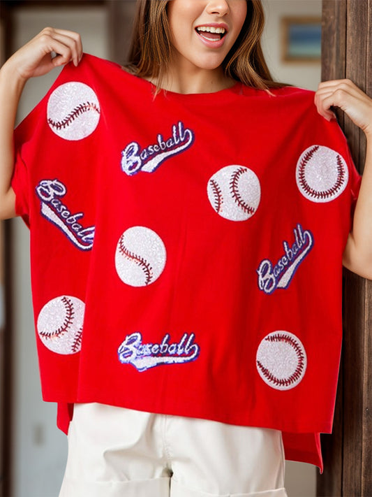 Baseball Sequin Top