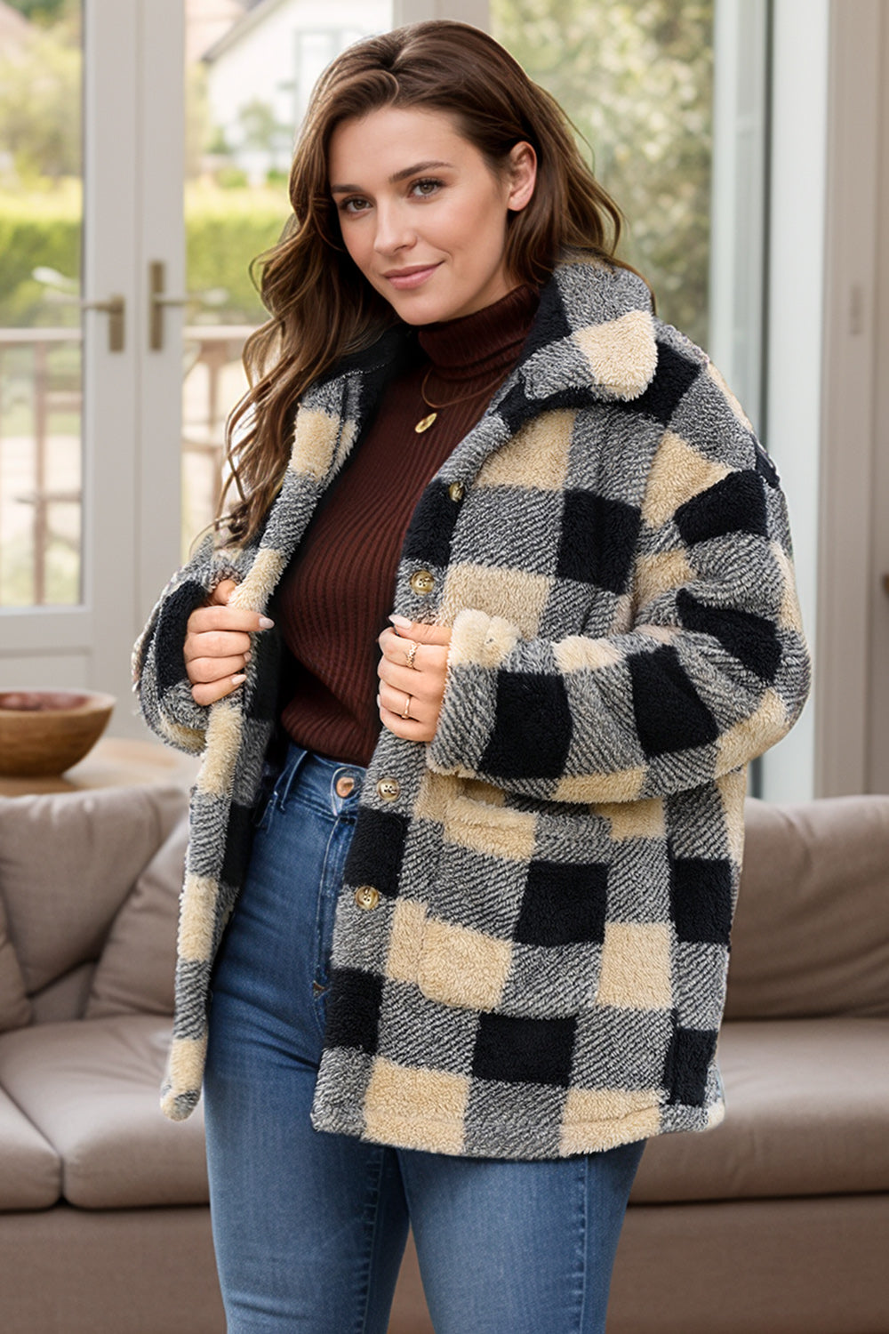 Ryleigh Plaid Coat | Curvy