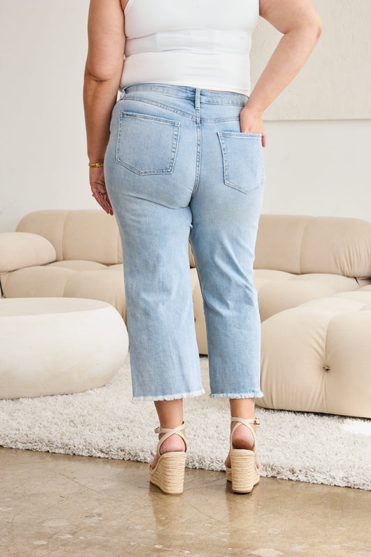 Thalia Tummy Control High-Waist Distressed Jeans | RFM
