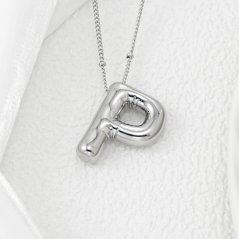 Bubble Letter Pendant Necklace