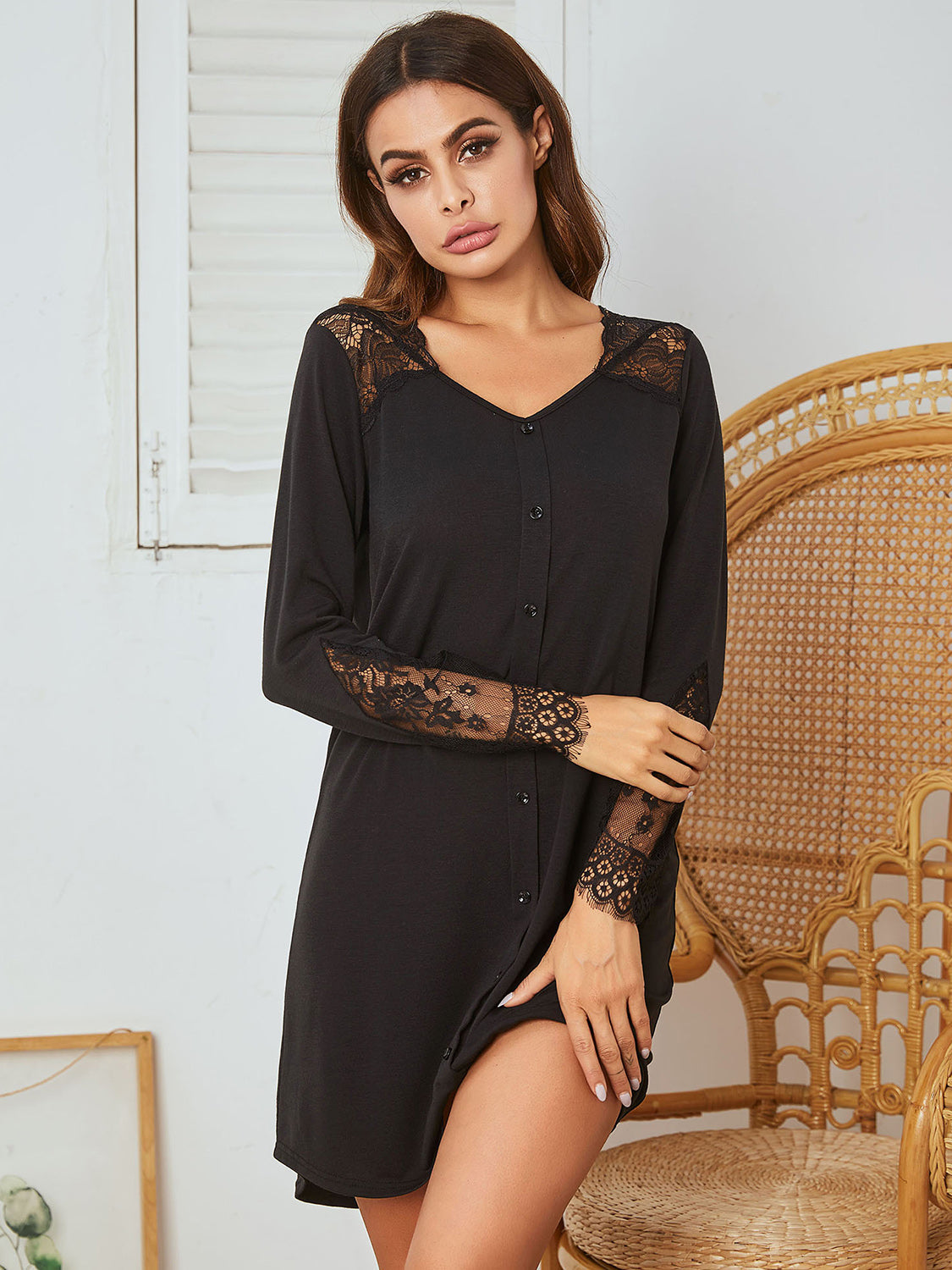 Talia Lace Mini Lounge Dress | Multiple Colors