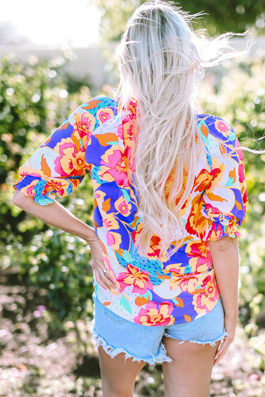 Floral Half Sleeve Blouse