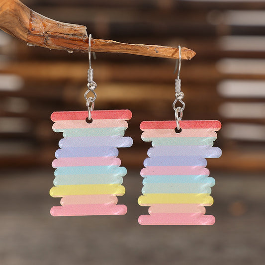 Rainbow Acrylic Earrings