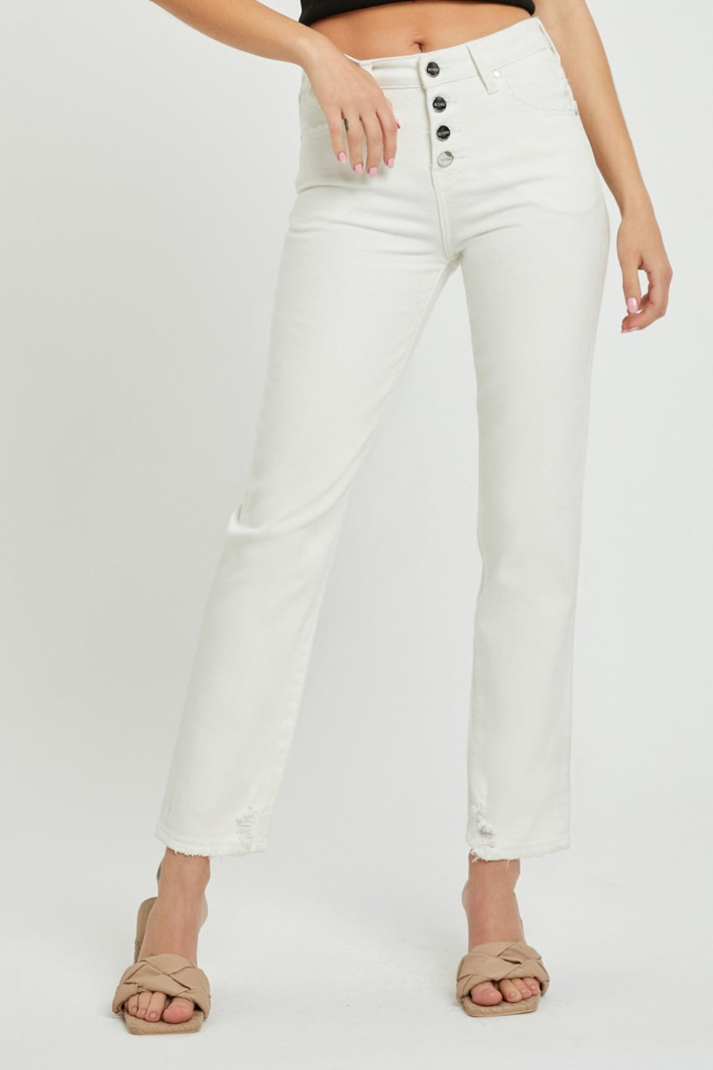 Adelyn Mid-Rise Tummy Control Straight Jeans | Risen