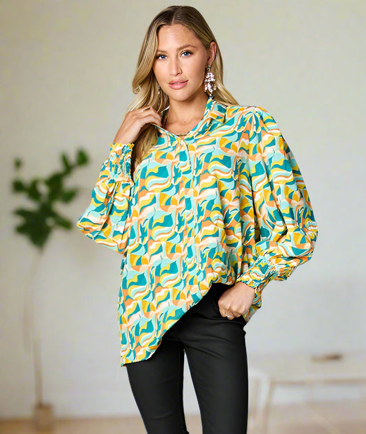 Whitley Smocked Long Sleeve Blouse