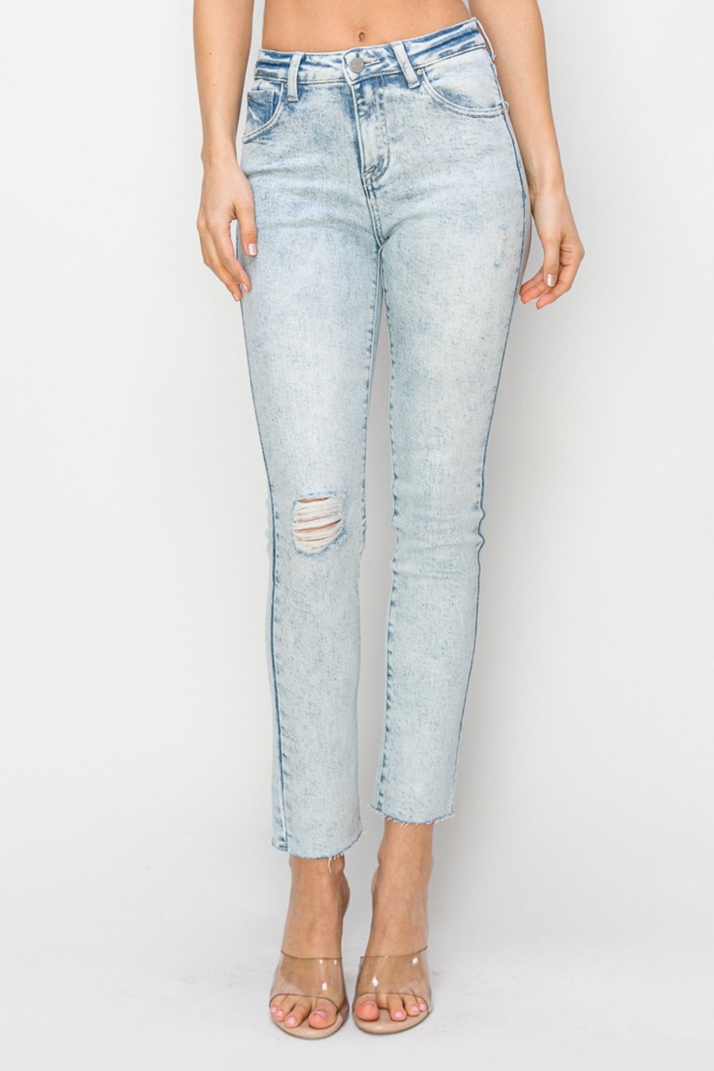 Logan High-Rise Distressed Skinny Jeans | Risen