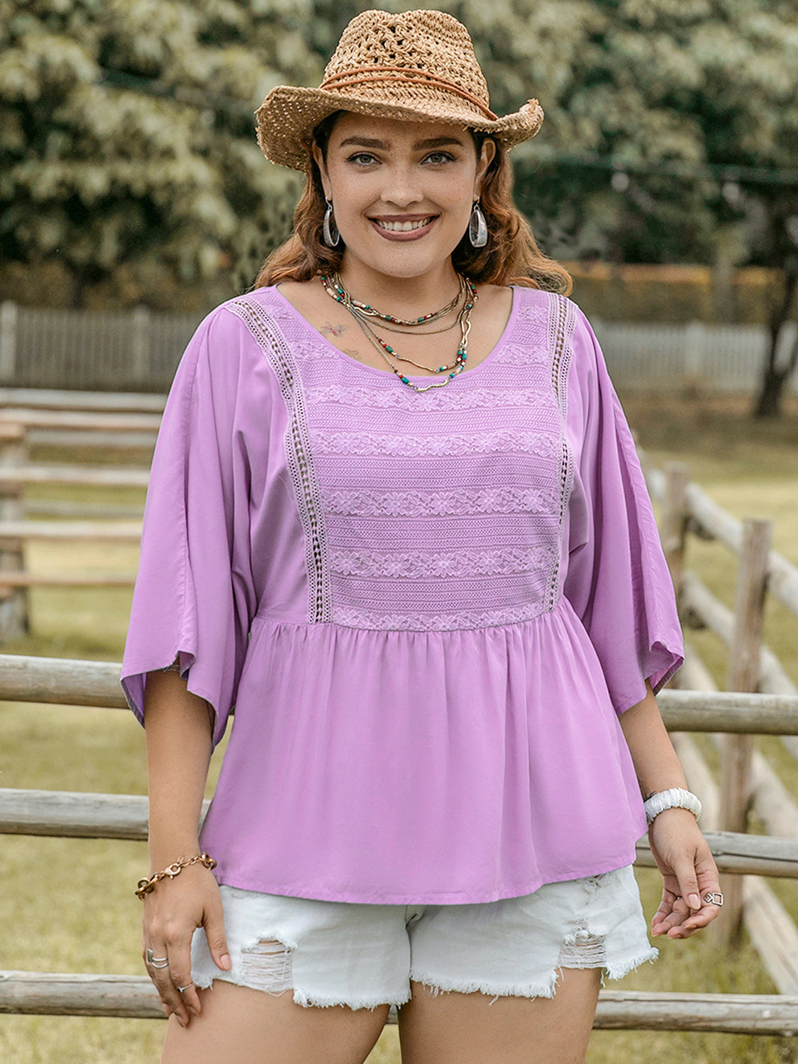 Joy Lace Blouse | Curvy